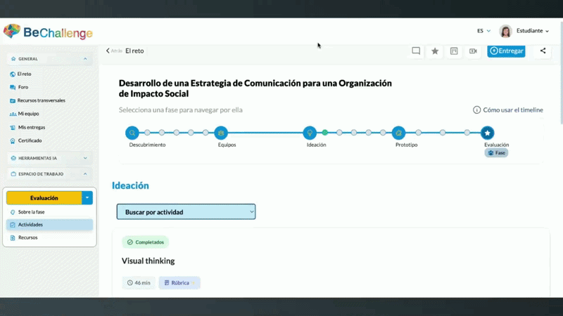 Mentor IA de BeChallenge para autoevaluación del alumnado